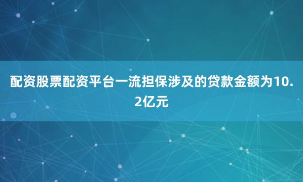 配资股票配资平台一流担保涉及的贷款金额为10.2亿元